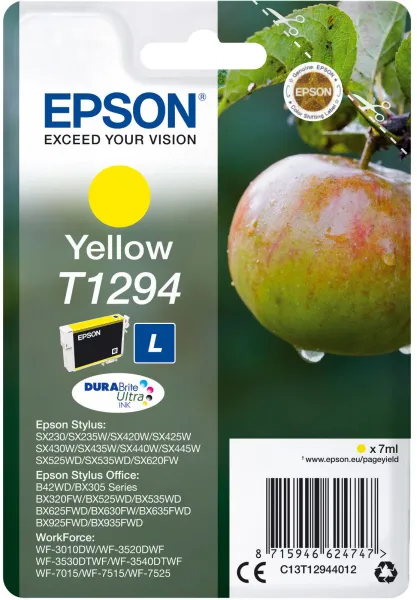 Epson T1294 C13T12944012 Gul Blækpatron, 545 sider