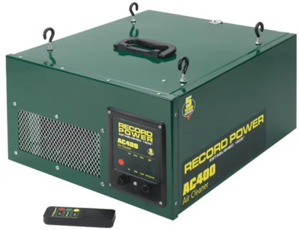 Record 3-trins Luftrenser AC400 med fjernbetjening - 3 hastigheder og tidsforsinkelse